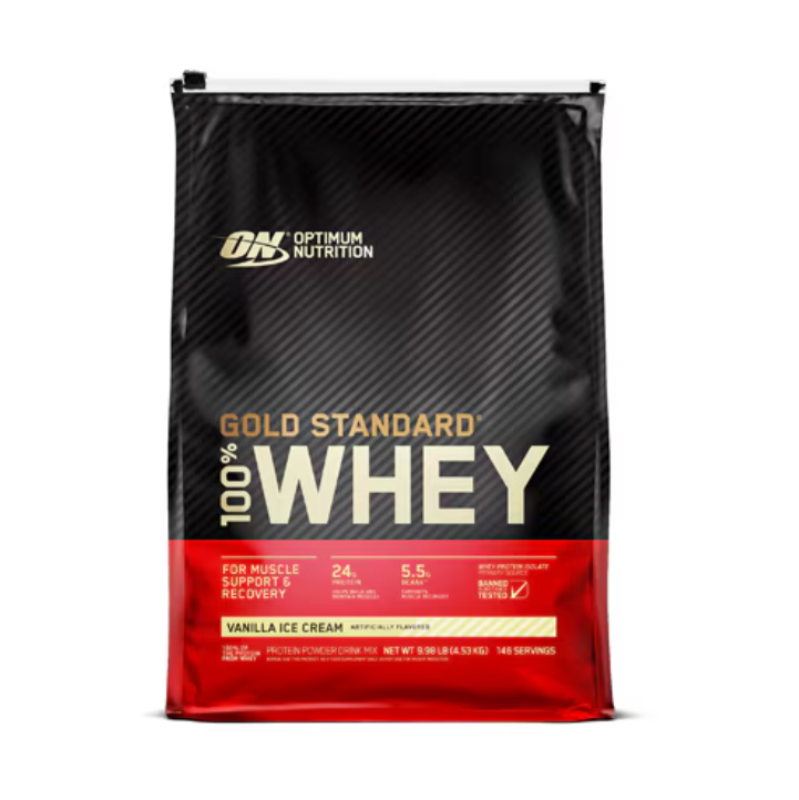 Optimum Nutrition Gold Standard 100% Whey Protein Powder Vanilla Ice Cream 10 lbs